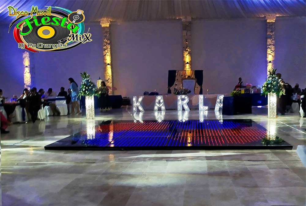 Renta pista iluminada para boda, quinceanera en tlaxcala Dj sonido discomovil
